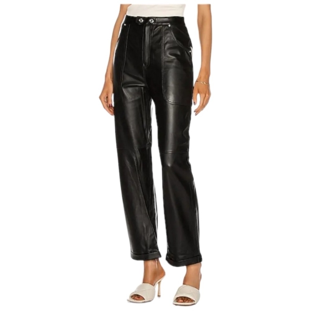 Grlfrnd Paolo Leather Pants In Black Size Small